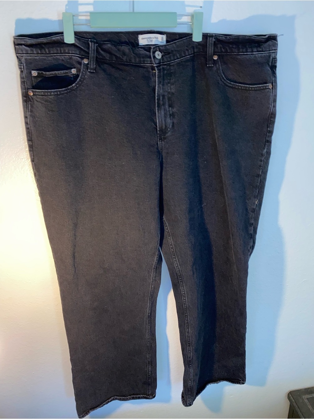 Abercrombie And Fitch The Baggy Low Rise Plus Size 20 Black Jeans